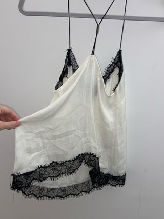 Top lencero negro y blanco Stradivarius Talla S