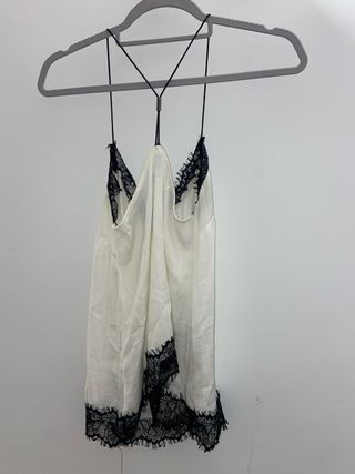 Top lencero negro y blanco Stradivarius Talla S