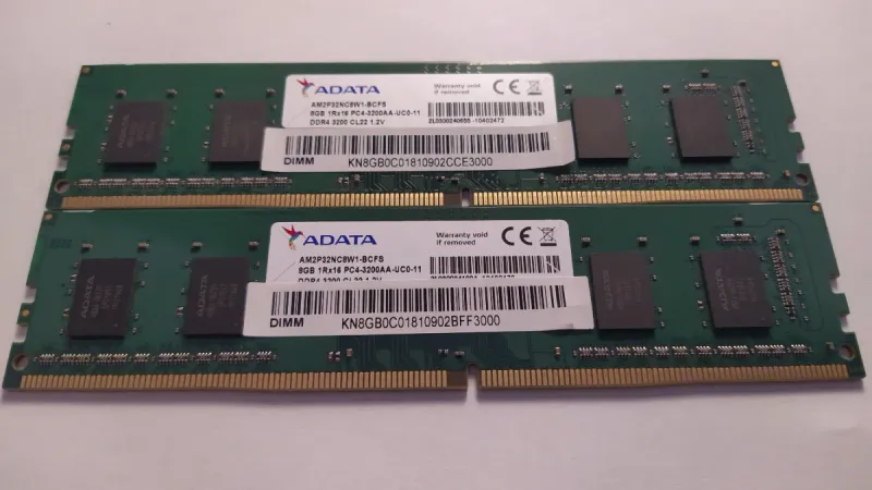 2x ADATA 8GB DDR4 3200MHz Módulos RAM