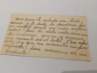 Carta manuscrita argentina Mirta Legrand