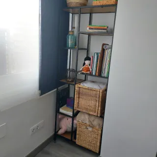 Estantería Metálica Madera Negra