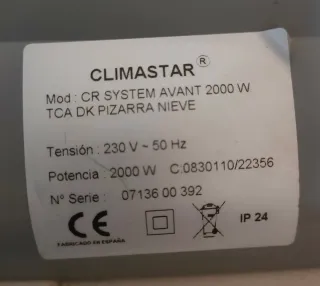 Emisor Térmico CLIMASTAR AVANT 2000W.