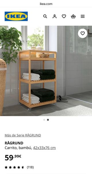 Carrito Rågrund Ikea Bambú