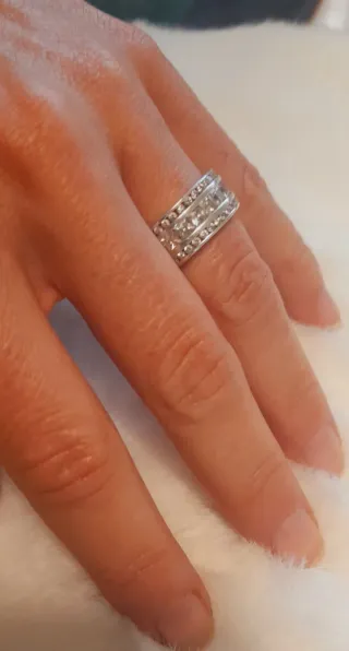 Anillo Plata con Circonitas Talla Princesa