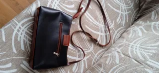 Bolso de mano piel negro y marrón