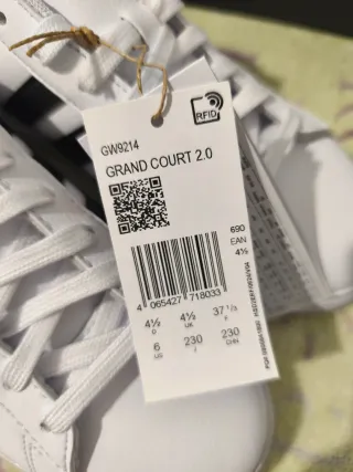 Zapatillas Adidas Grand Court 2.0 Blancas Negras