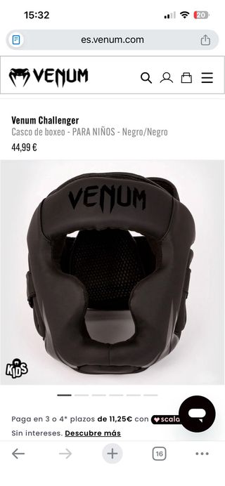 Casco Boxeo Infantil VENUM Challenger Talla S-M