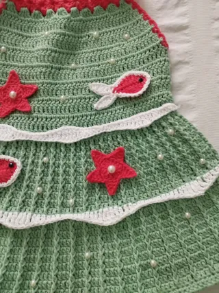 Vestido bebé crochet 3/6 meses