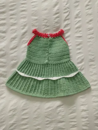 Vestido bebé crochet 3/6 meses