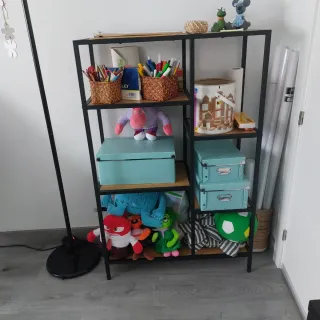 Comedor: aparador, 2 estanterías y mesa JYSK ROBLE