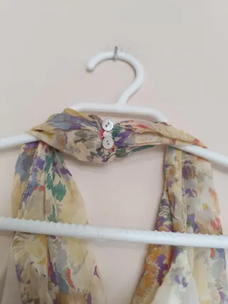 Vestido estampado floral midi Zara XL