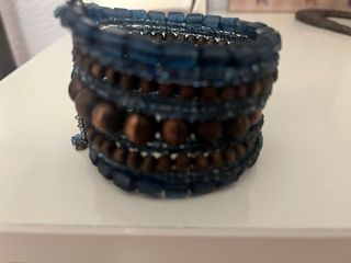 Pulsera Étnica Azul y Marrón