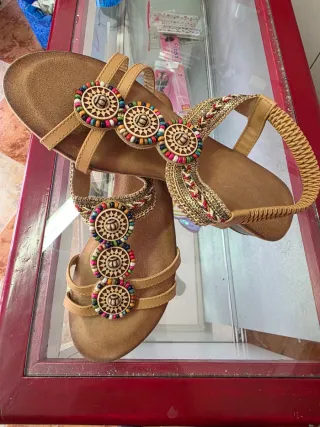 Sandalias Talla 41 Marrón Multicolor