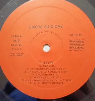 Disco THOR Vinilo LP 1987 ROCK DONOSTIARRA