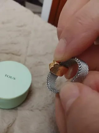 Anillo Tous Oso Oro y Plata