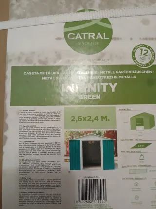 Caseta Metálica Verde CATRAL 2,6x2,4m