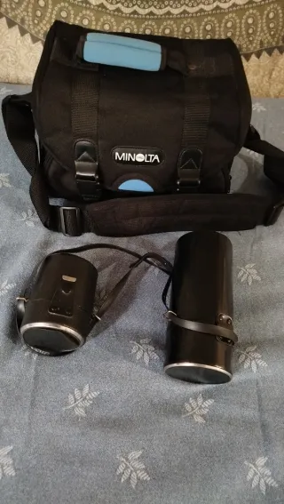 Borsa fotografica Minolta con 2 obiettivi