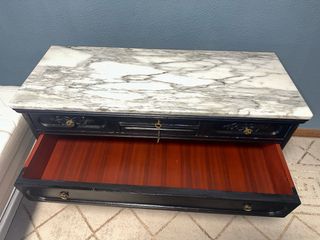 Tocador Vintage Mármol y Madera Negro