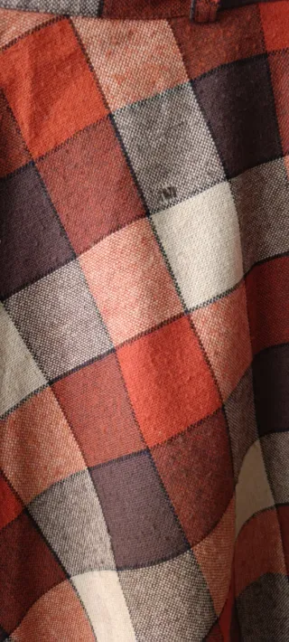 Falda vintage cuadros marrón y naranja