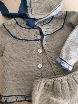 Conjunto bebé punto con capota T. 1-3m