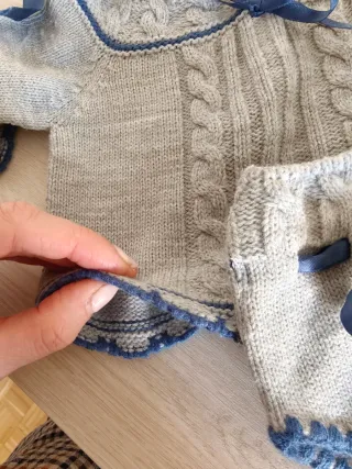 Conjunto bebé punto con capota T. 1-3m