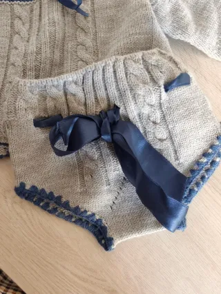 Conjunto bebé punto con capota T. 1-3m