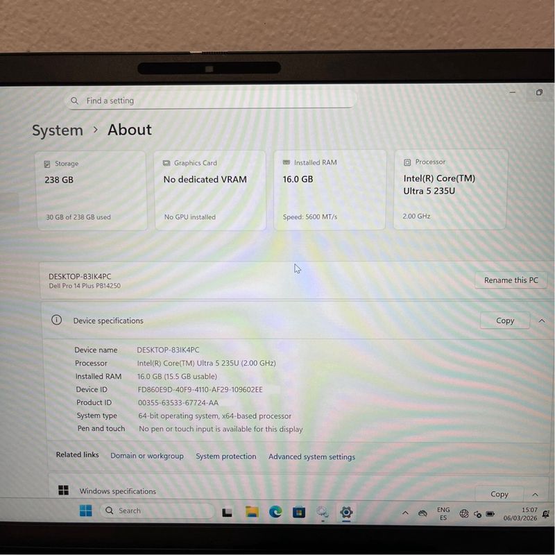 Portátil Dell Pro 14 Plus 16GB RAM afbeelding 5
