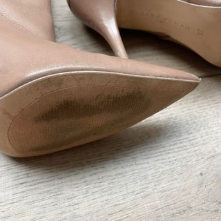 Botines tacón beige