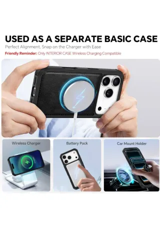 Funda Cartera iPhone 15 Pro Negra