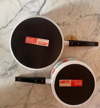 Set Pentola Tegami Acciaio Smaltato Bianco