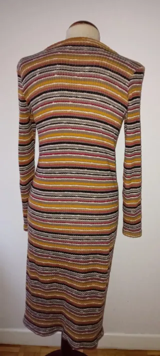 Vestido Pull&Bear Rayas Marrón Talla M