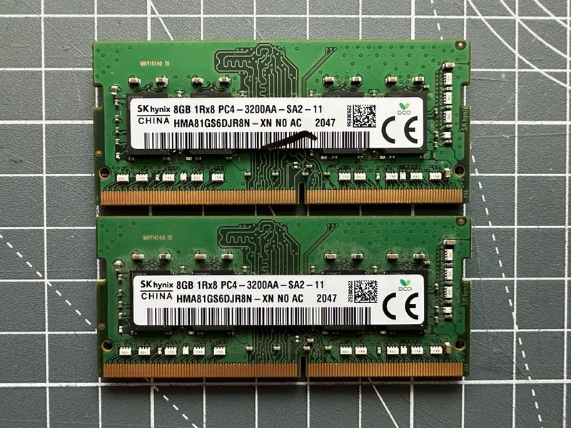 16GB (2x8GB) DDR4 3200MHz RAM SODIMM