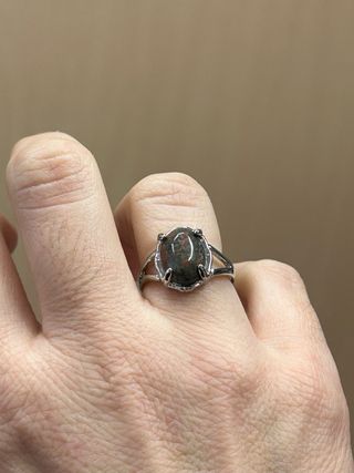 Anillo Plateado con Piedra 19 mm