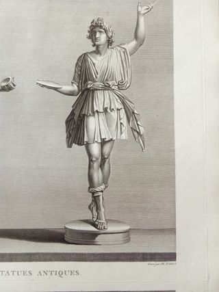 Incisione Mongez Sacerdotessa e Apollo 1800