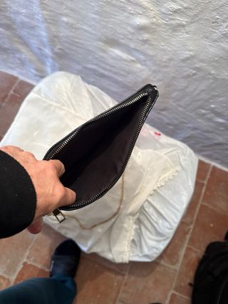 Bolso Clutch Saint Laurent Negro Piel Cocodrilo