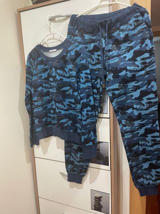 Chándal Talla S Camuflaje Azul/Negro