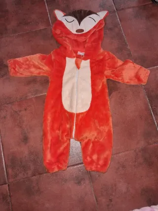 Mono disfraz zorro 6-12 meses naranja