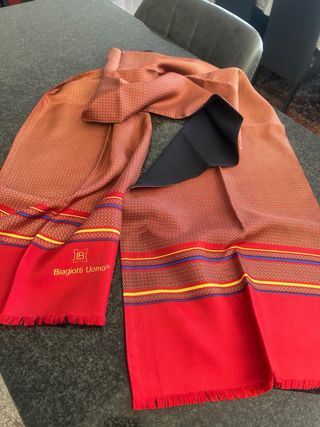 Sciarpa Biagiotti Uomo Seta Rossa Nera