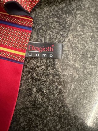 Sciarpa Biagiotti Uomo Seta Rossa Nera