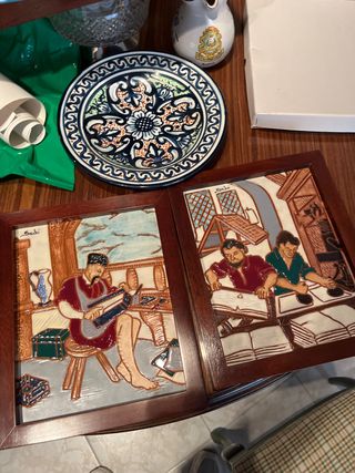 Cuadros de cerámica y madera