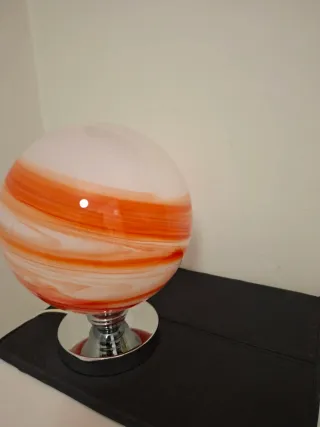 Lampada vintage vetro metallo arancio bianco