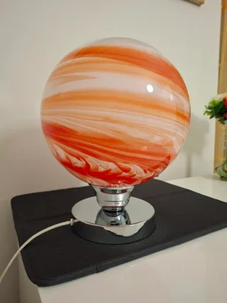 Lampada vintage vetro metallo arancio bianco