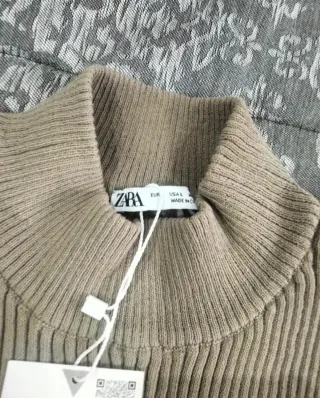 Vestido largo Zara beige talla única