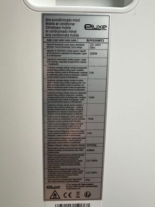 Aire Acondicionado Portátil Eluxe Clima 2000W