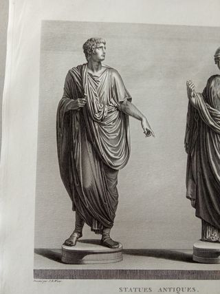 Incisione MONGEZ - Oratore Romano e Divinità Gemme