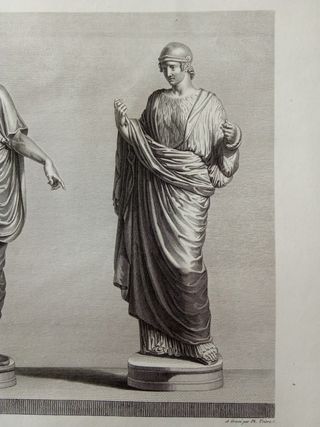 Incisione MONGEZ - Oratore Romano e Divinità Gemme