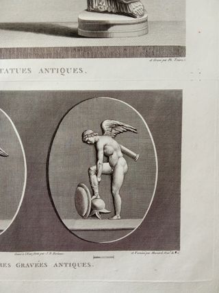 Incisione MONGEZ - Oratore Romano e Divinità Gemme