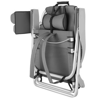 Silla de playa, plegable y ajustable, con función de mochila, gris