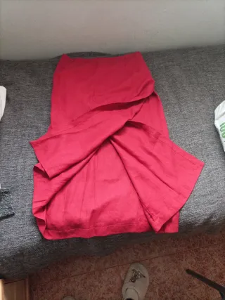 Falda Lino Sita Murt roja