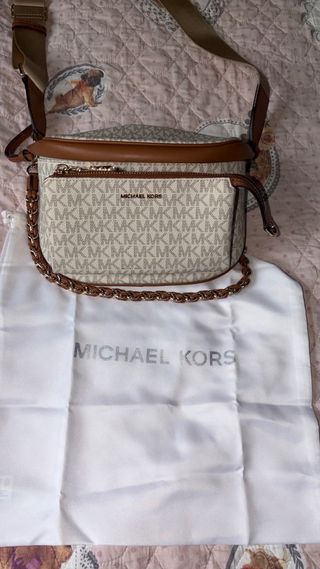 Riñonera Grande  Michael Kors Beige y Marrón